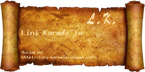 Lini Karméla névjegykártya